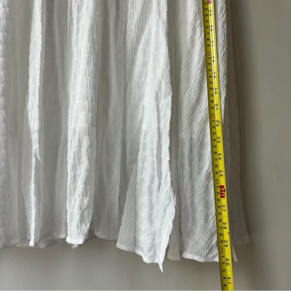 Boho White 2 Piece Set L | Smocked Crop Top Off Shoulder Bell Sleeve Maxi Skirt - Picture 10 of 10